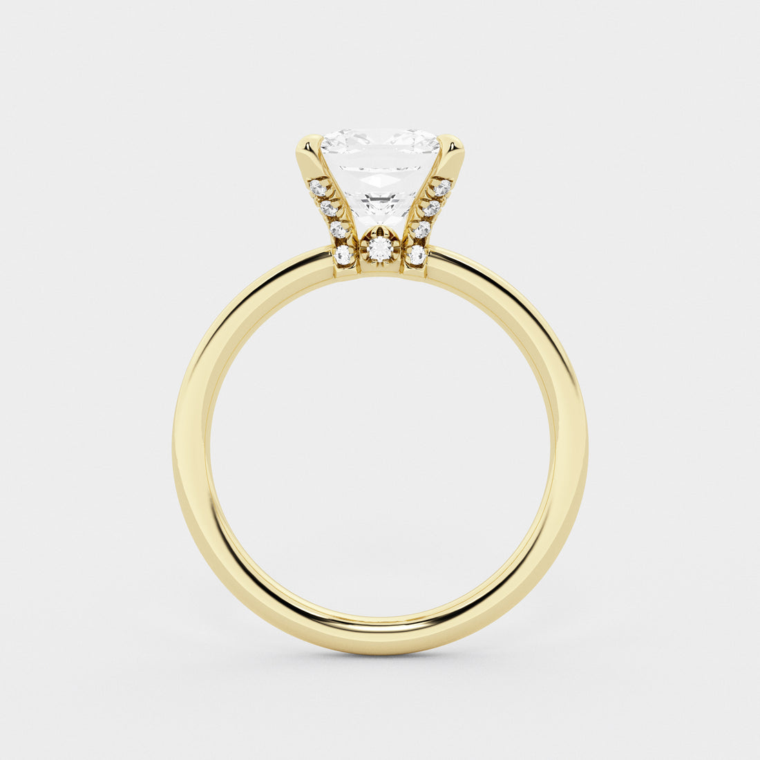 Luxe Knife Edge Cushion Lab-Grown Diamond Solitaire Engagement Ring