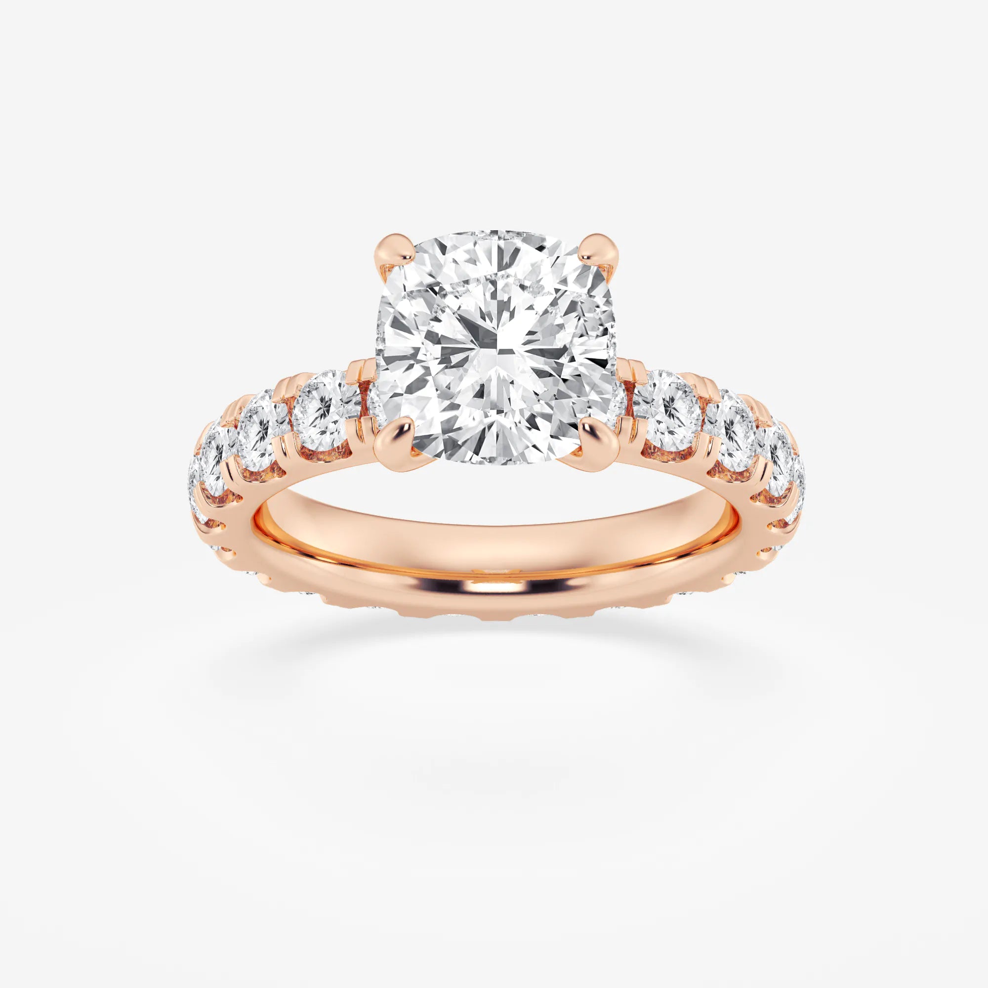 Aurielle Cushion Lab-Grown Diamond Eternity Solitaire Engagement Ring
