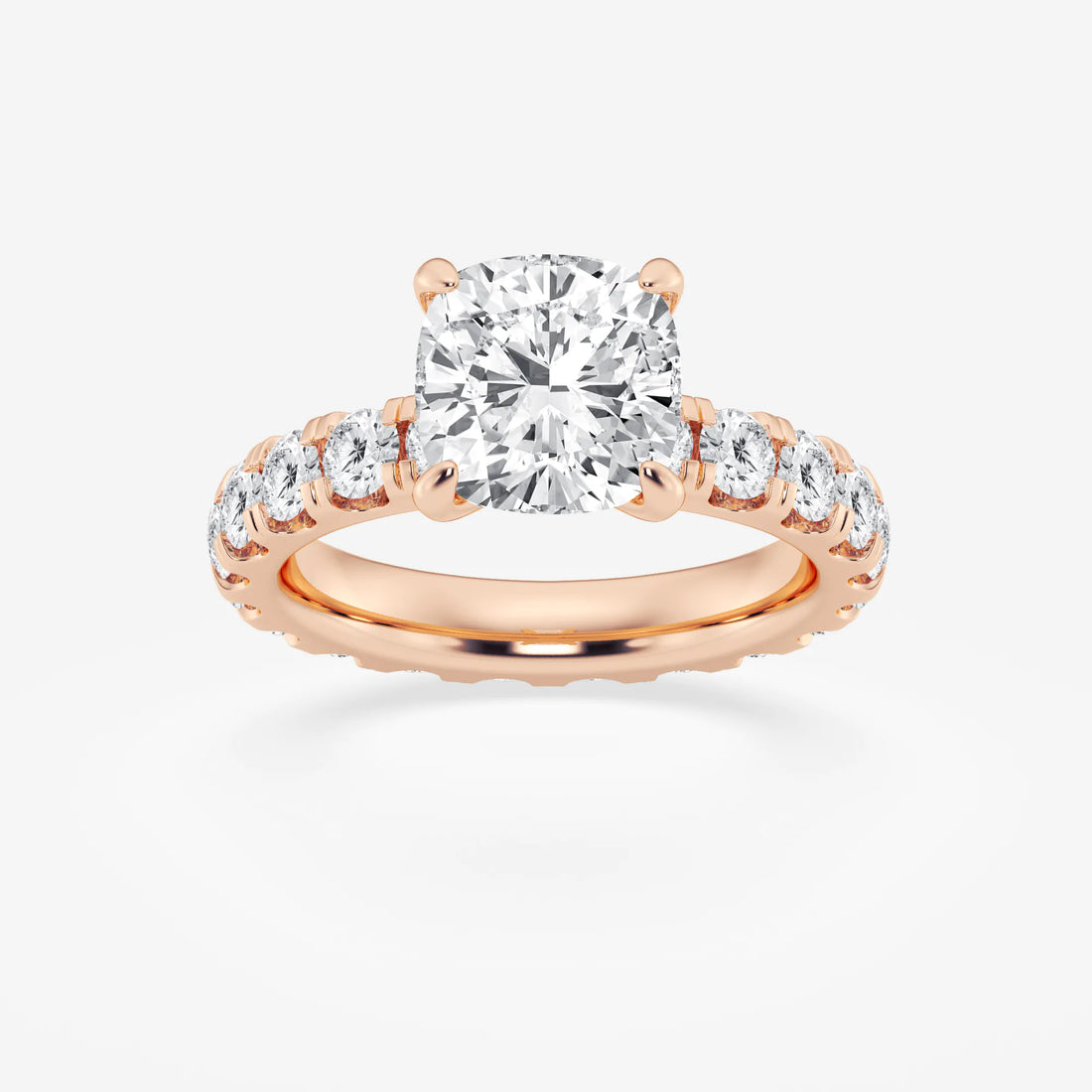 Aurielle Cushion Lab-Grown Diamond Eternity Solitaire Engagement Ring