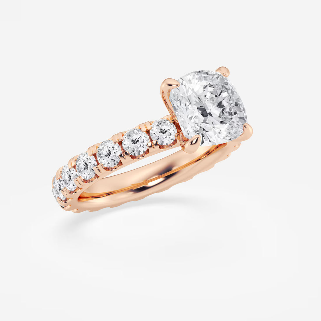 Aurielle Cushion Lab-Grown Diamond Eternity Solitaire Engagement Ring