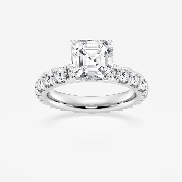 Asscher Lab Grown Diamond Eternity Solitaire Engagement Ring