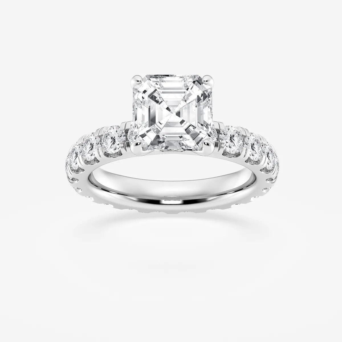 Asscher Lab Grown Diamond Eternity Solitaire Engagement Ring