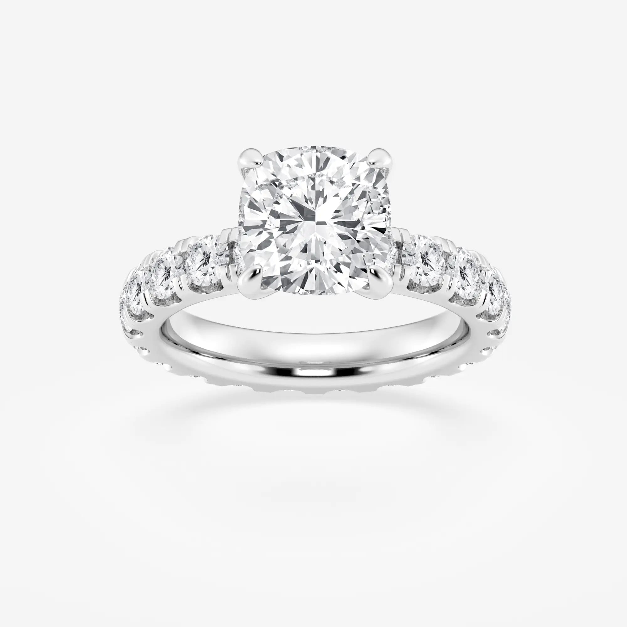 Aurielle Cushion Lab-Grown Diamond Eternity Solitaire Engagement Ring