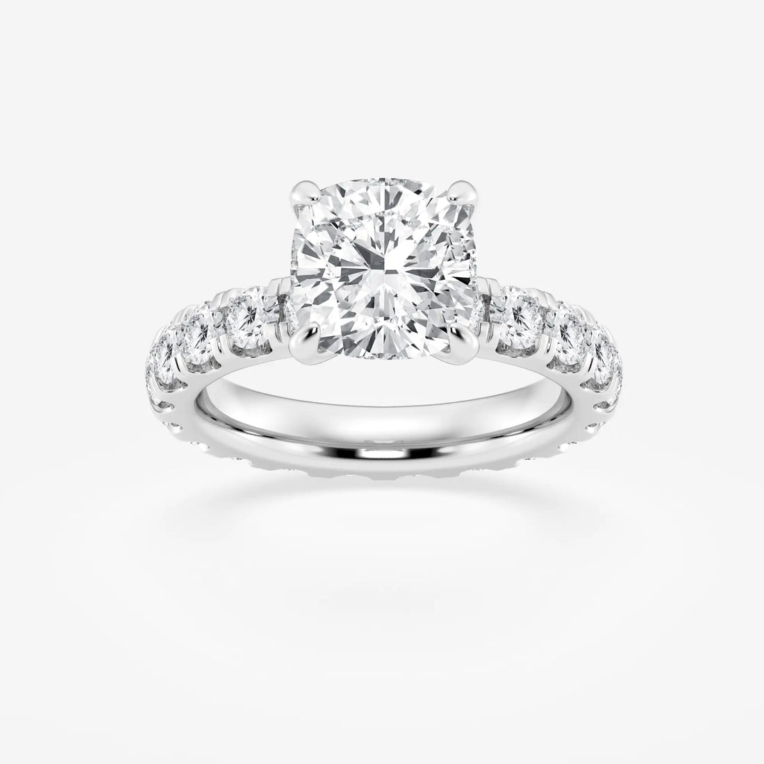 Aurielle Cushion Lab-Grown Diamond Eternity Solitaire Engagement Ring
