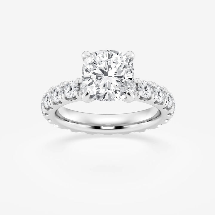 Aurielle Cushion Lab-Grown Diamond Eternity Solitaire Engagement Ring