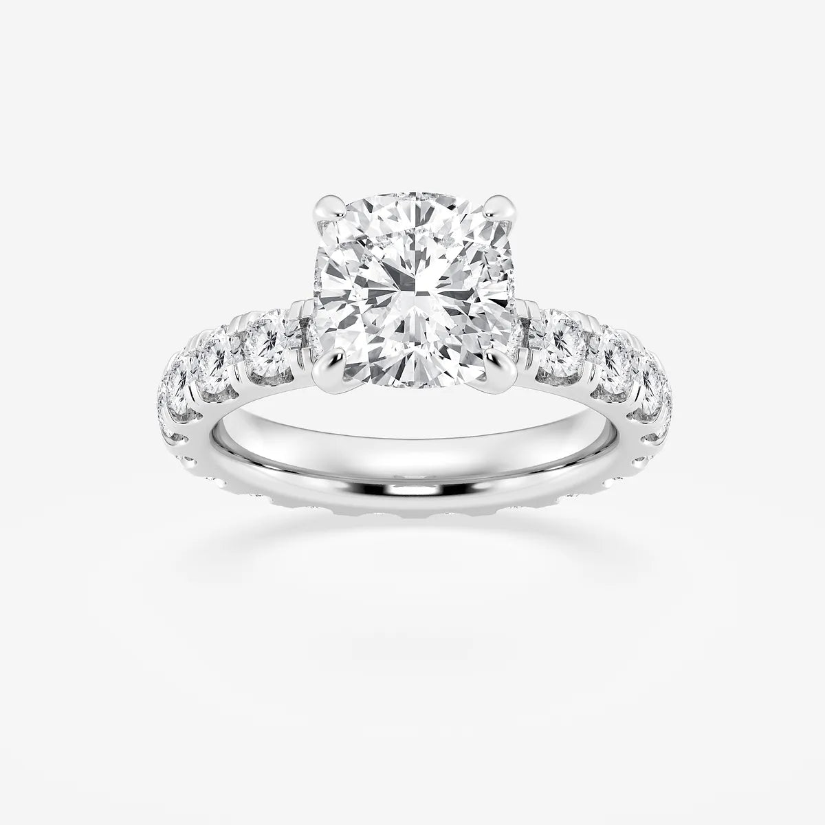 Aurielle Cushion Lab-Grown Diamond Eternity Solitaire Engagement Ring