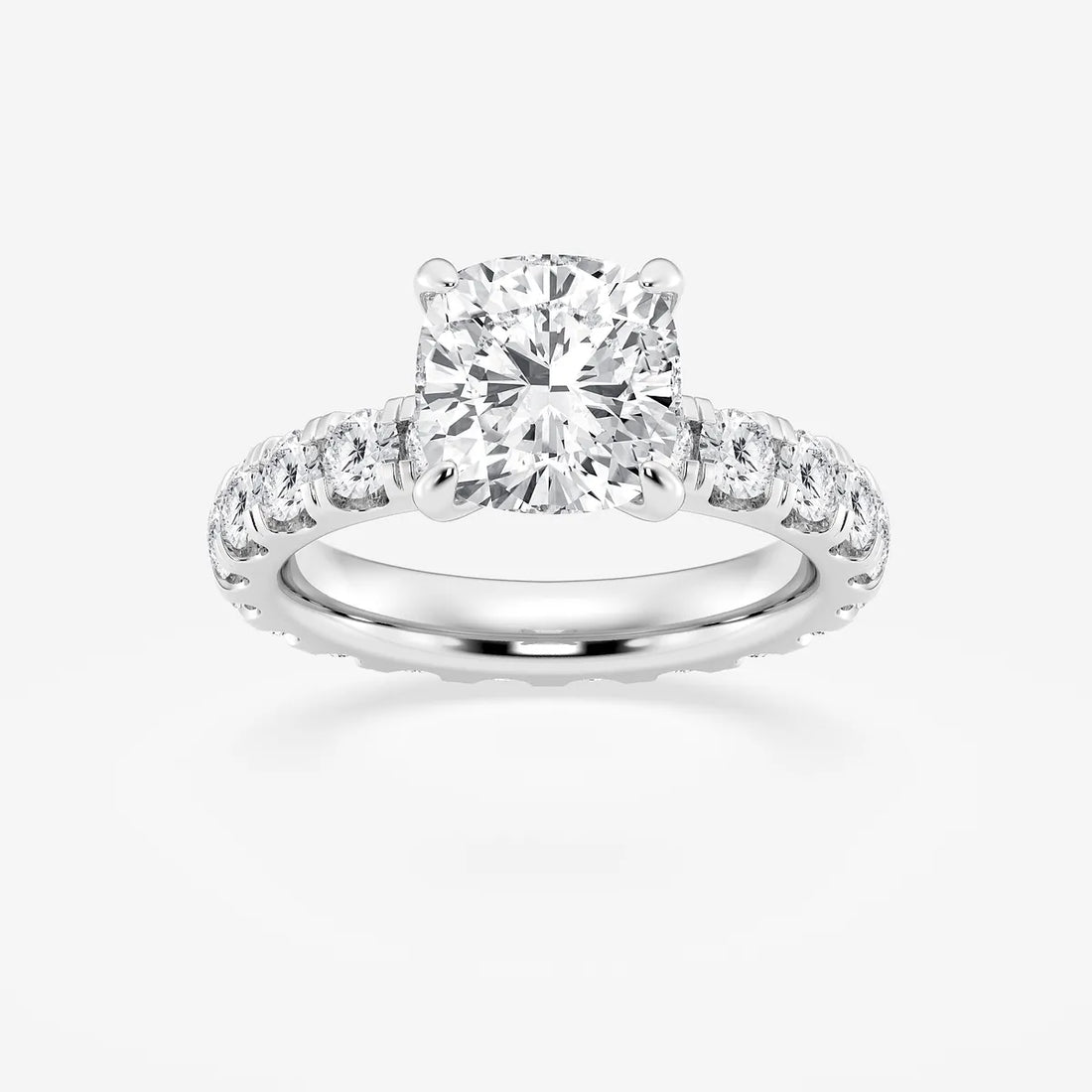Aurielle Cushion Lab-Grown Diamond Eternity Solitaire Engagement Ring