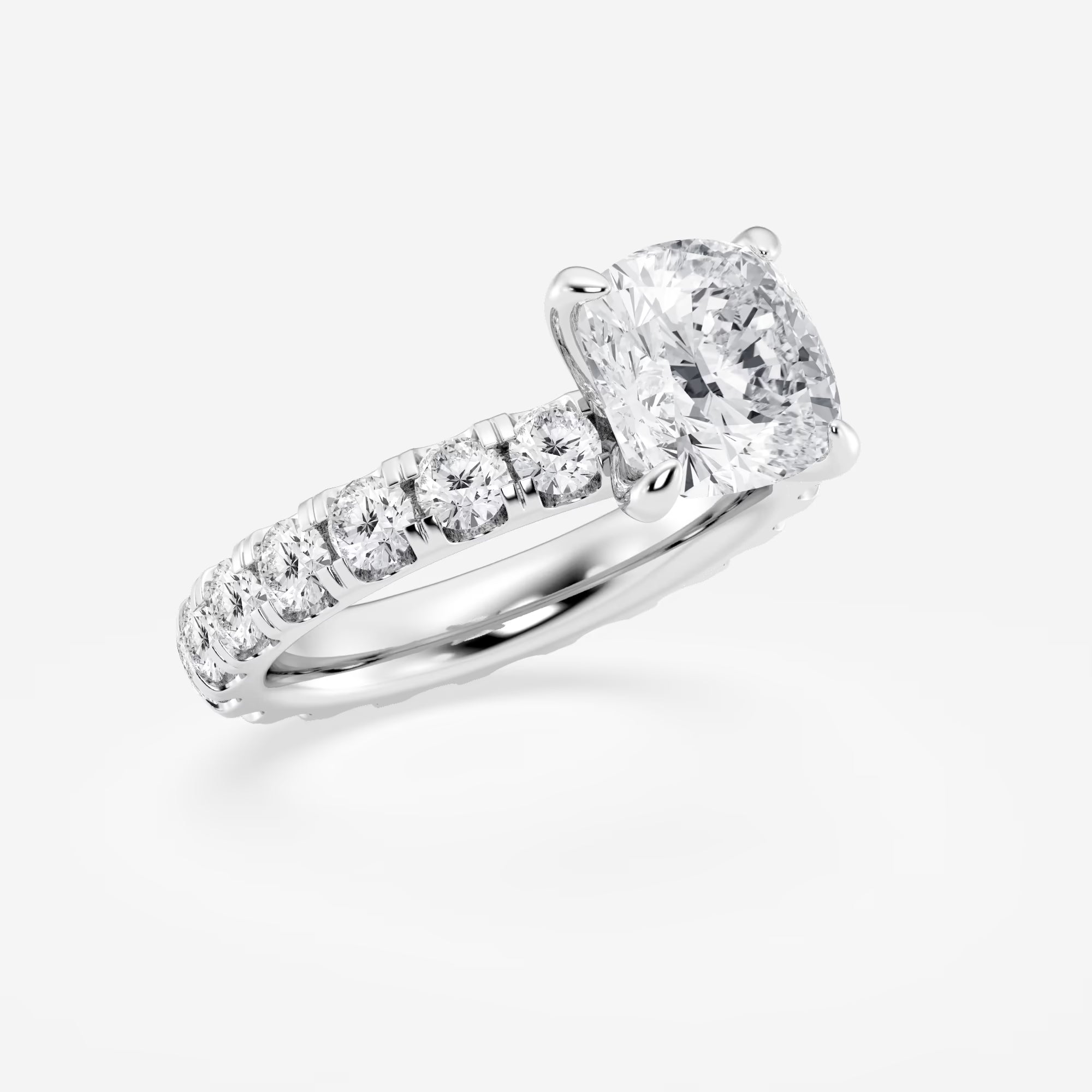 Aurielle Cushion Lab-Grown Diamond Eternity Solitaire Engagement Ring
