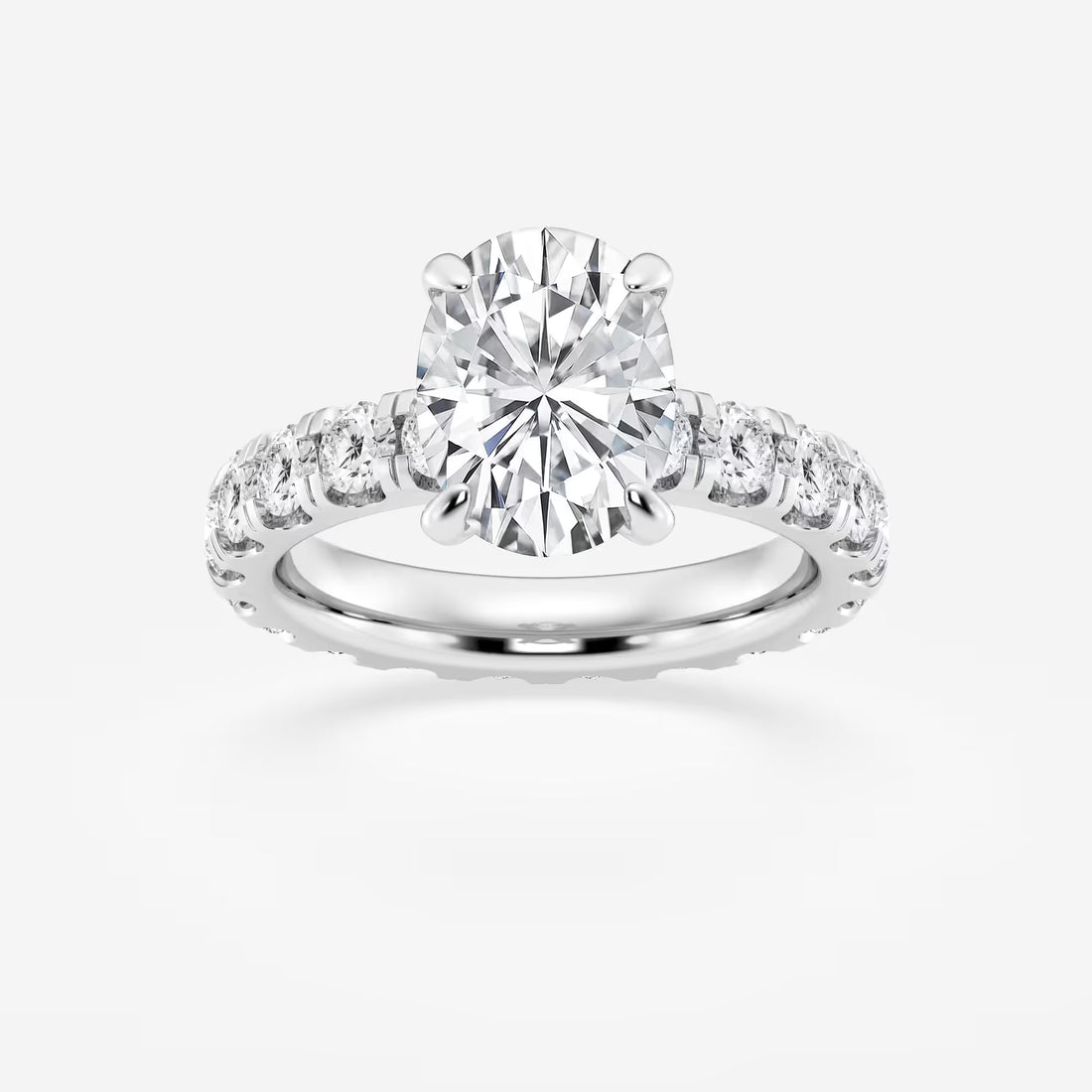 Eternelle Oval Lab Grown Diamond Eternity Solitaire Engagement Ring