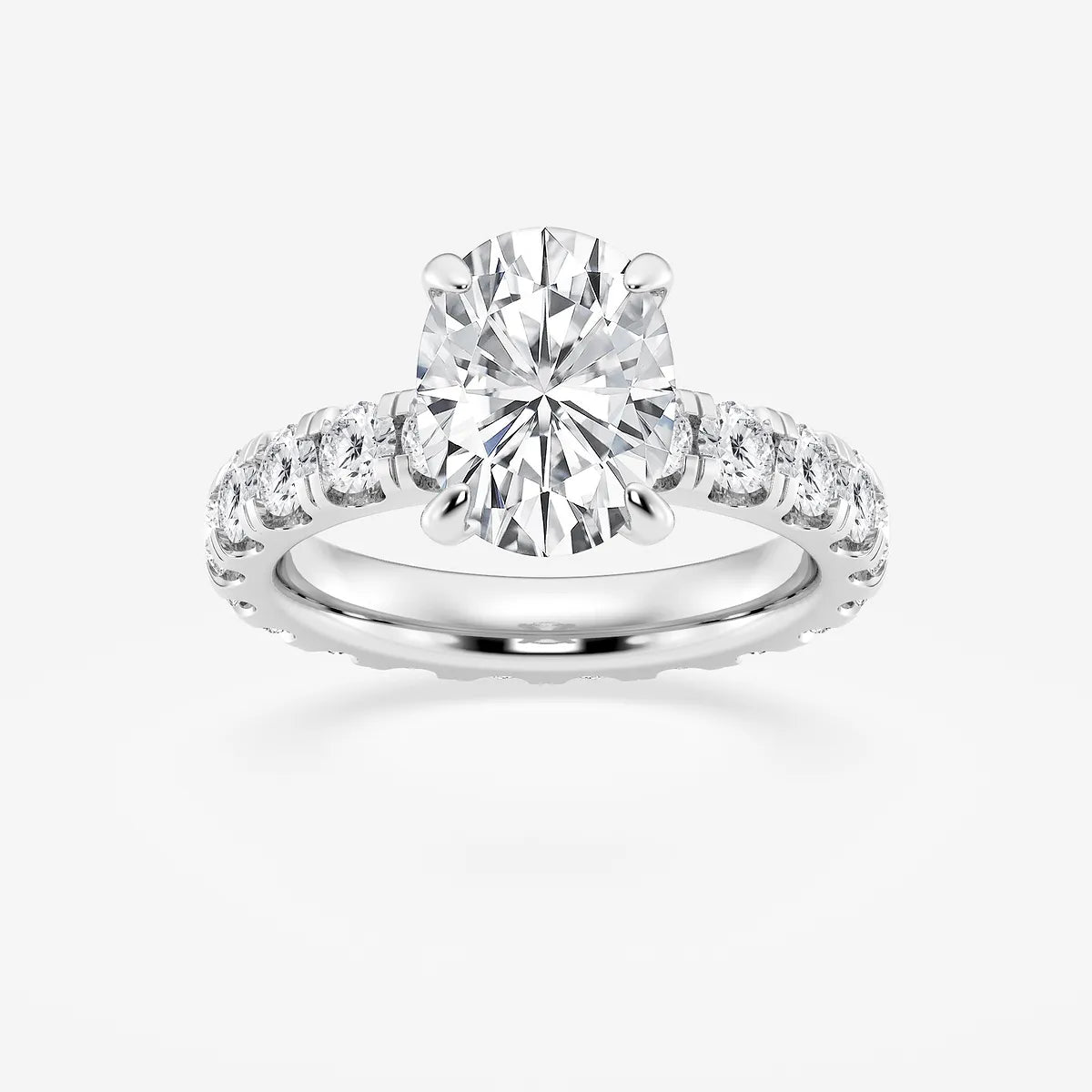 Eternelle Oval Lab Grown Diamond Eternity Solitaire Engagement Ring