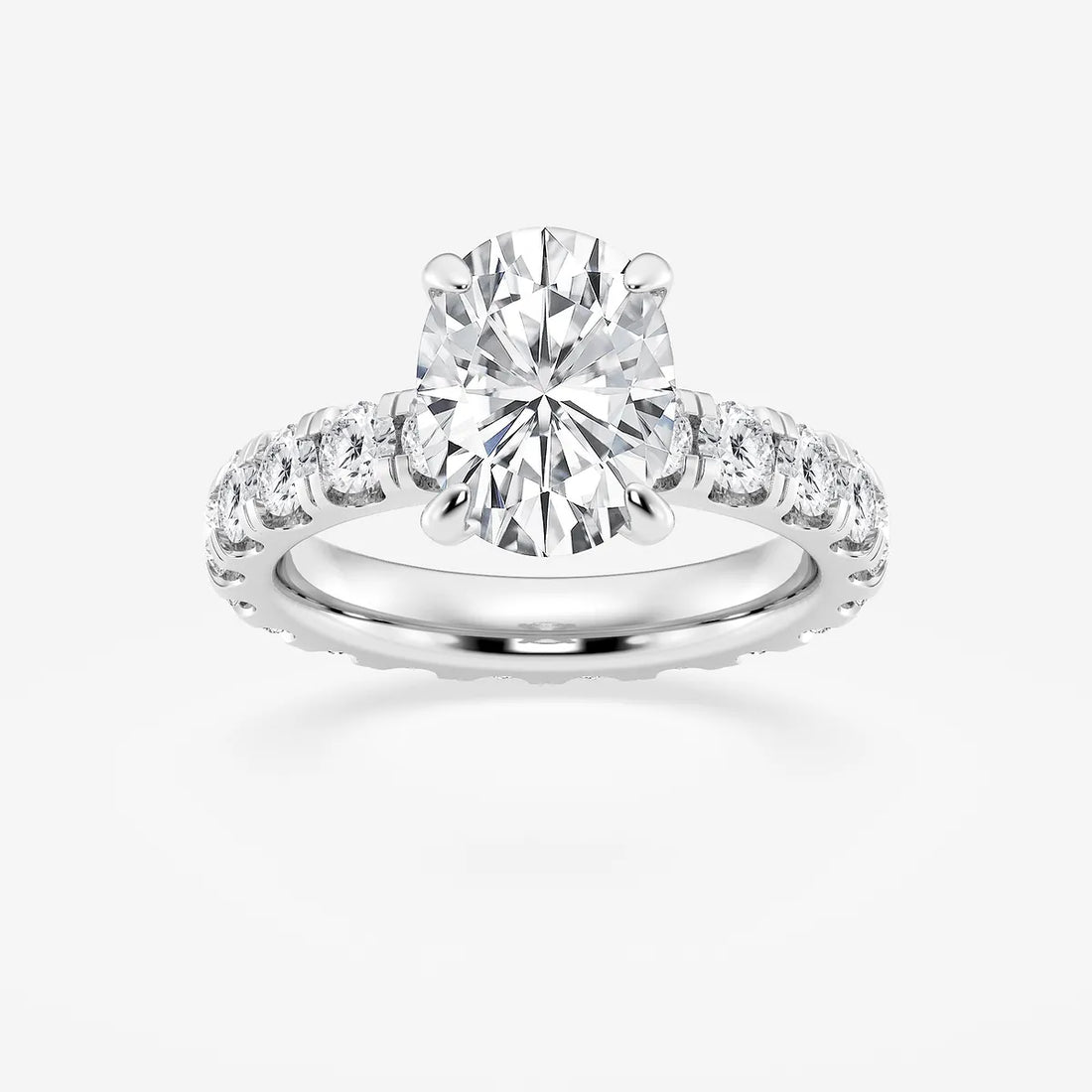 Eternelle Oval Lab Grown Diamond Eternity Solitaire Engagement Ring