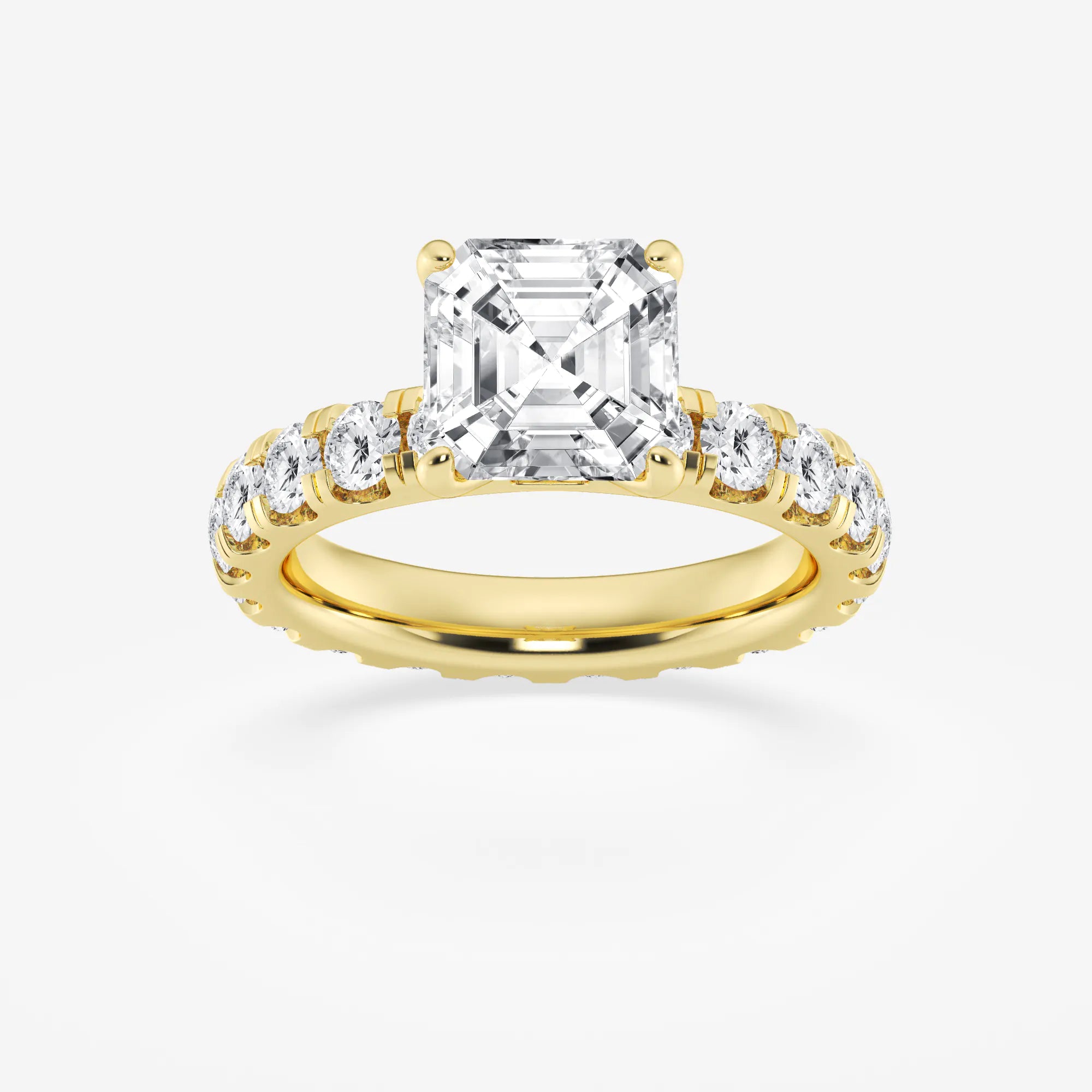 Asscher Lab Grown Diamond Eternity Solitaire Engagement Ring