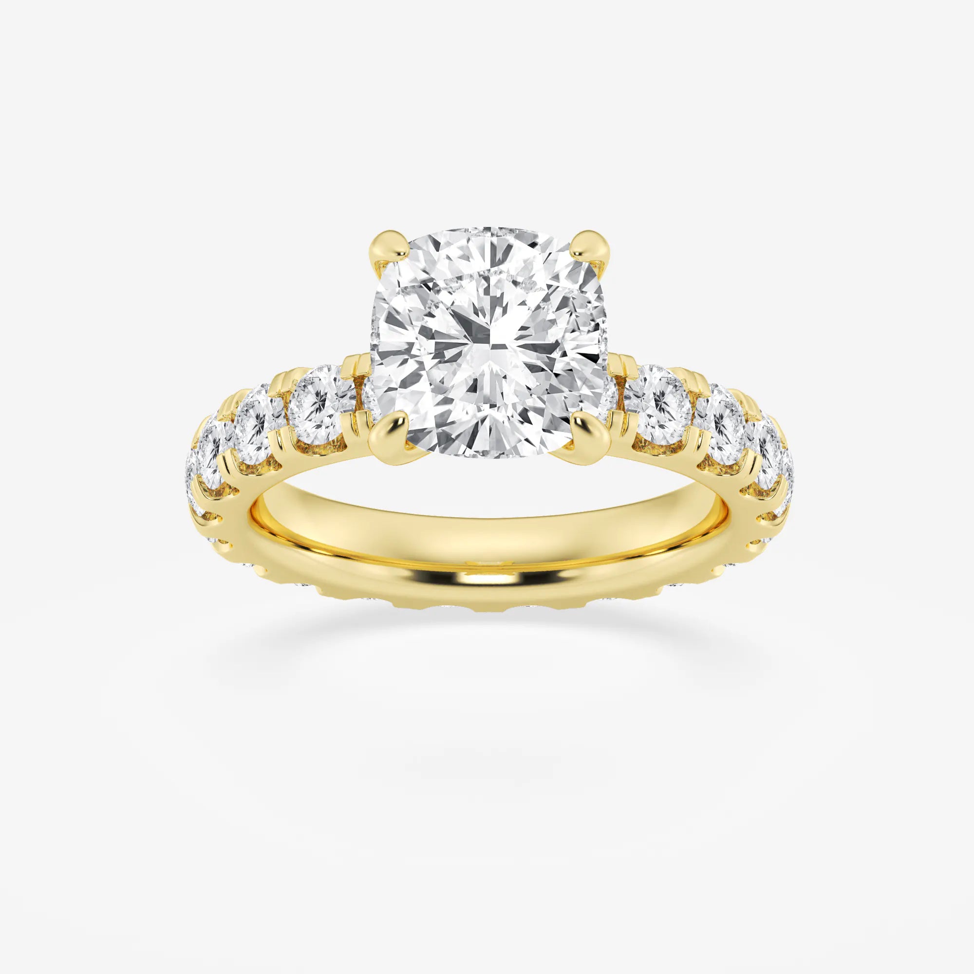 Aurielle Cushion Lab-Grown Diamond Eternity Solitaire Engagement Ring