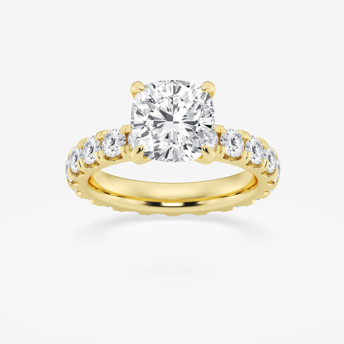 Aurielle Cushion Lab-Grown Diamond Eternity Solitaire Engagement Ring