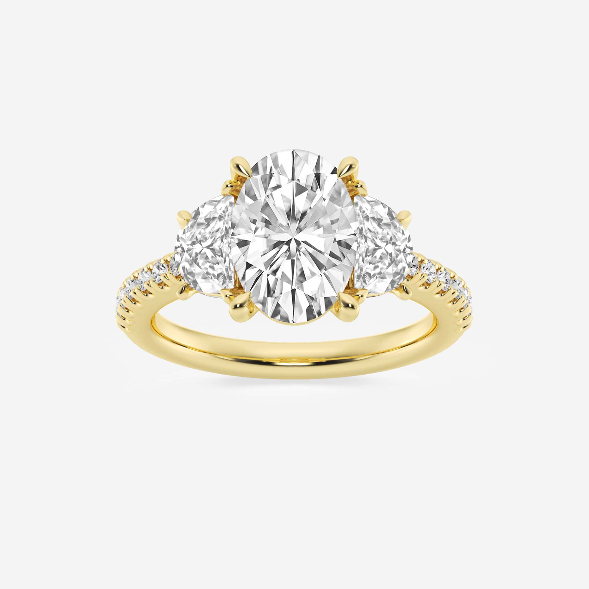 Oval Cut Three-Stone Engagement Ring