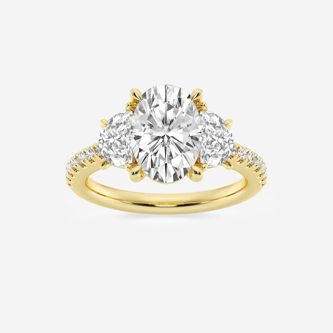 Oval Cut Three-Stone Engagement Ring