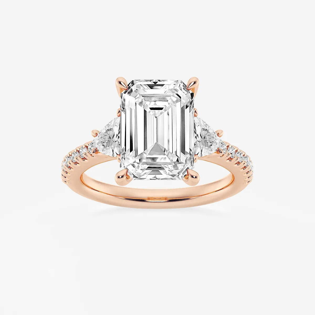 Emerald Cut Three-Stone Engagement Ring