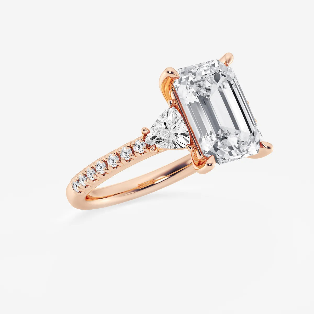 Emerald Cut Three-Stone Engagement Ring
