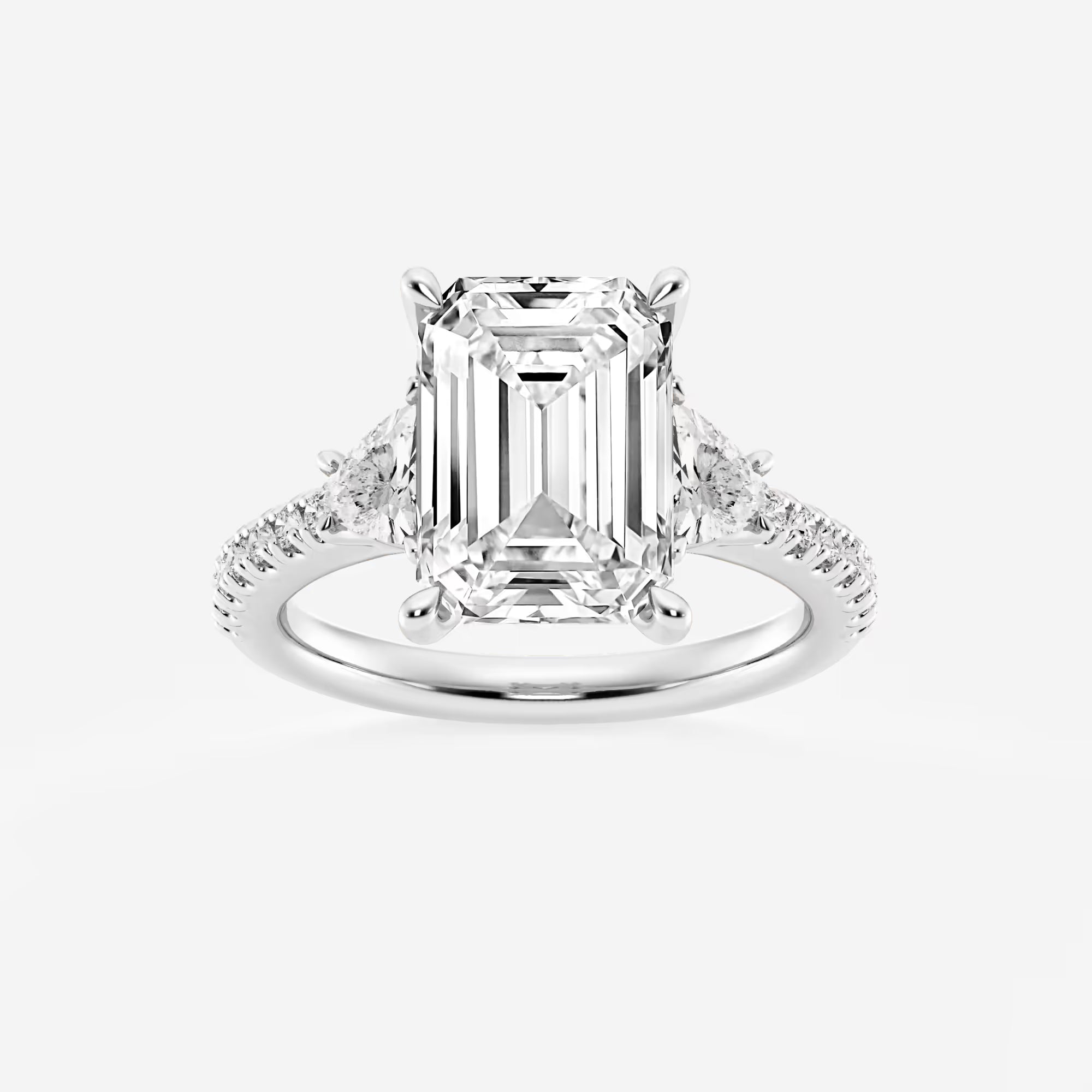 Emerald Cut Three-Stone Engagement Ring
