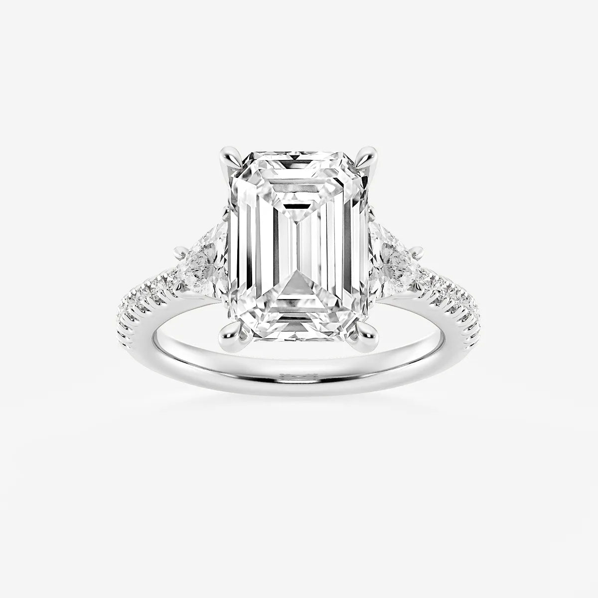 Emerald Cut Three-Stone Engagement Ring