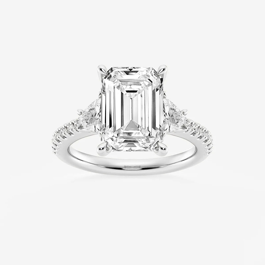 Emerald Cut Three-Stone Engagement Ring