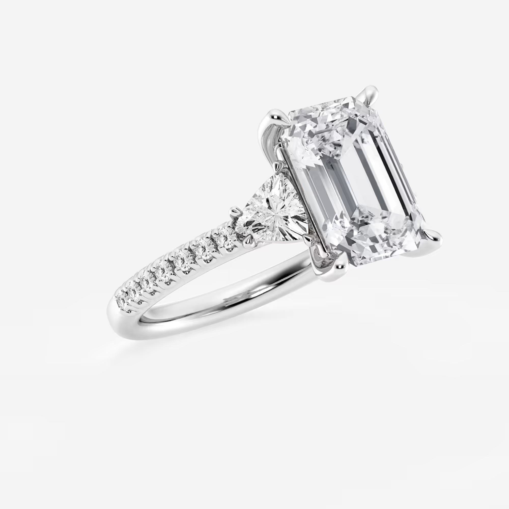 Emerald Cut Three-Stone Engagement Ring