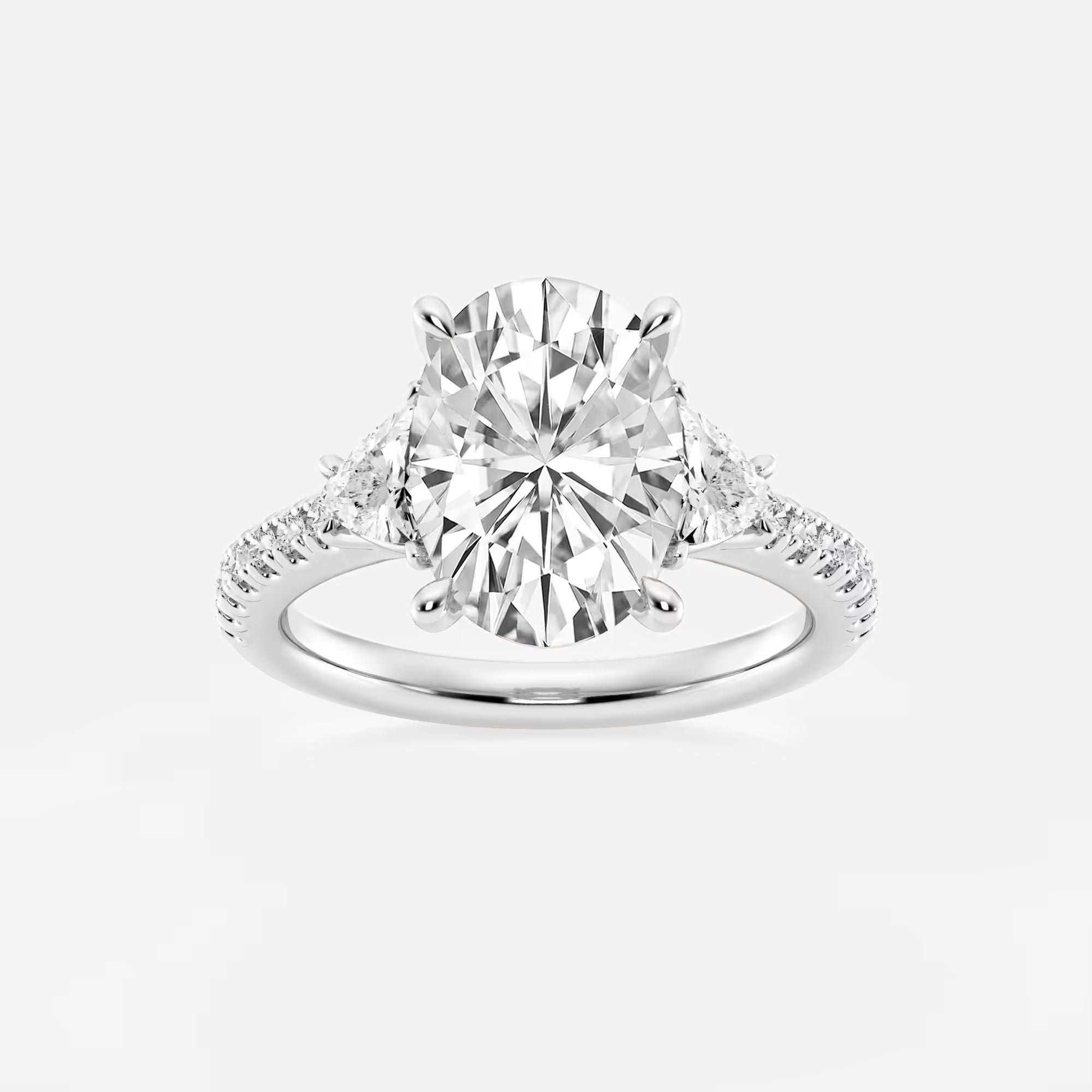 Oval Cut Three-Stone Engagement Ring