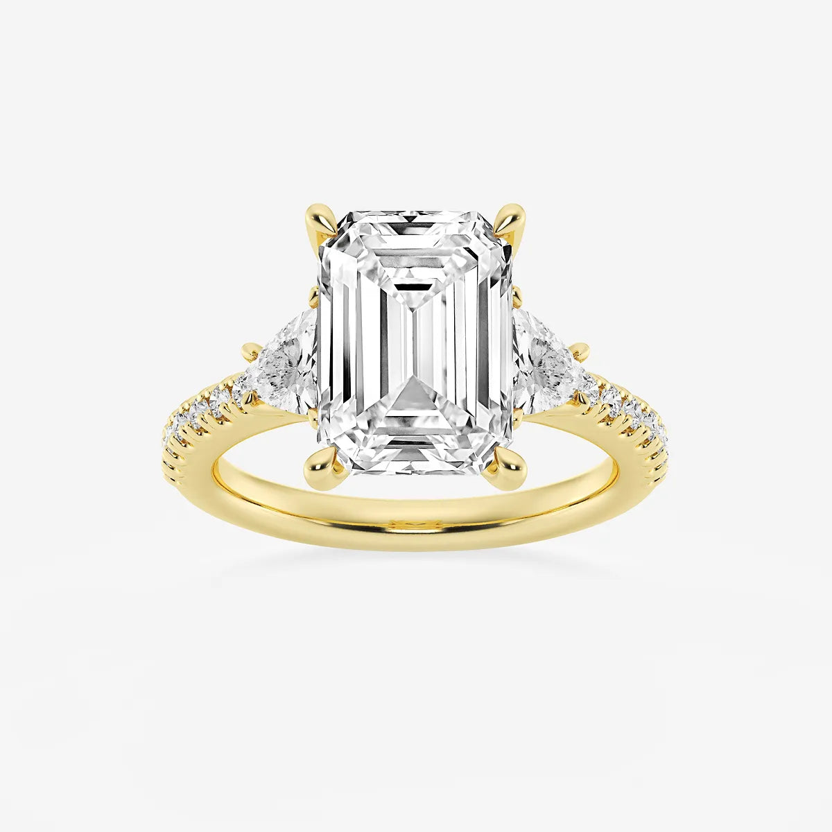 Emerald Cut Three-Stone Engagement Ring