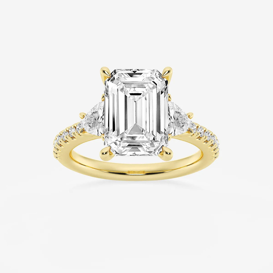 Emerald Cut Three-Stone Engagement Ring