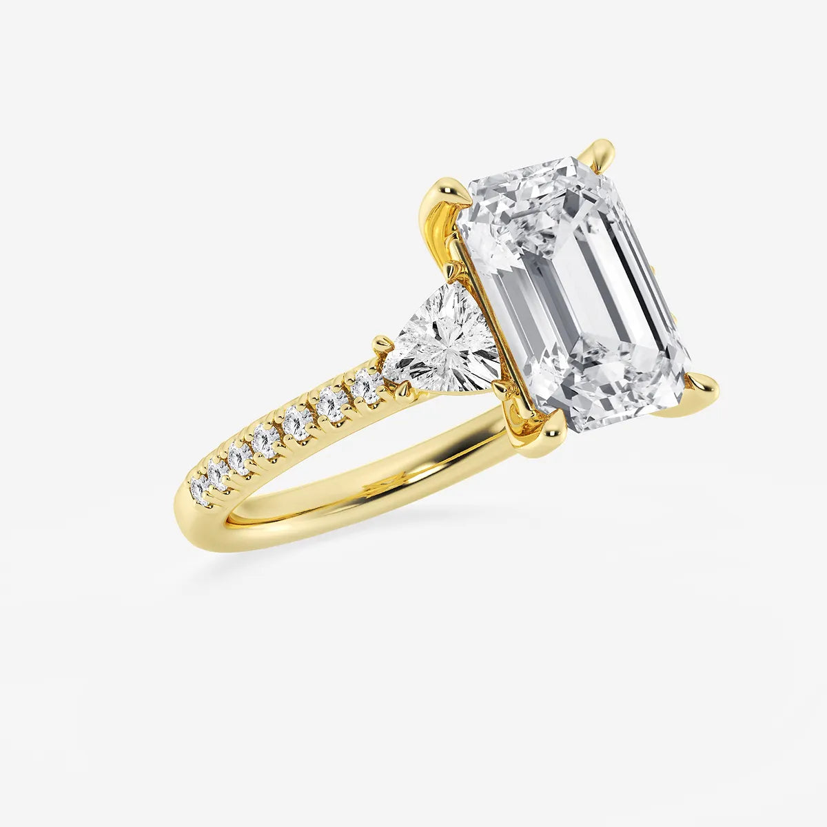 Emerald Cut Three-Stone Engagement Ring