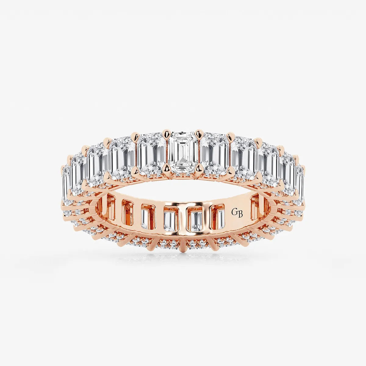 Éthera Luxe Emerald Lab-Grown Diamond Eternity Band with Side Stone Accents