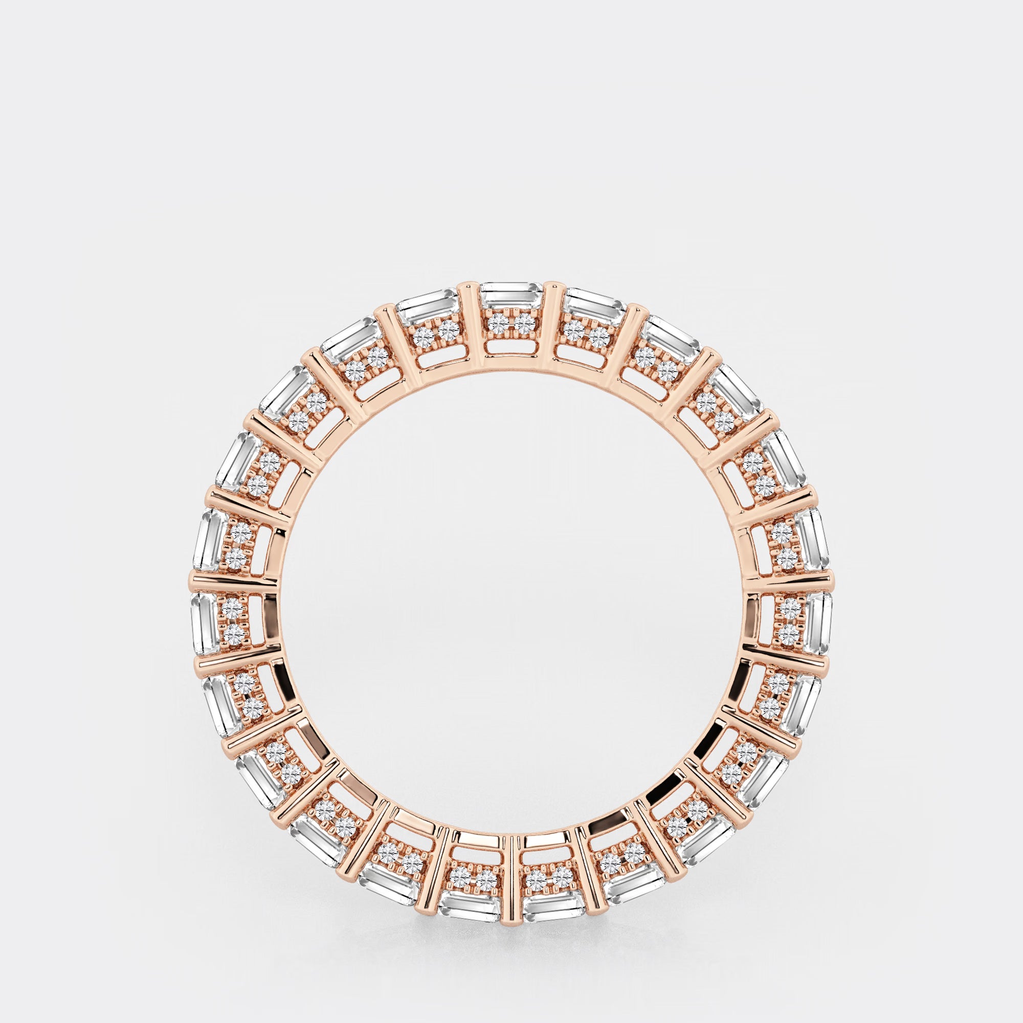 Éthera Luxe Emerald Lab-Grown Diamond Eternity Band with Side Stone Accents