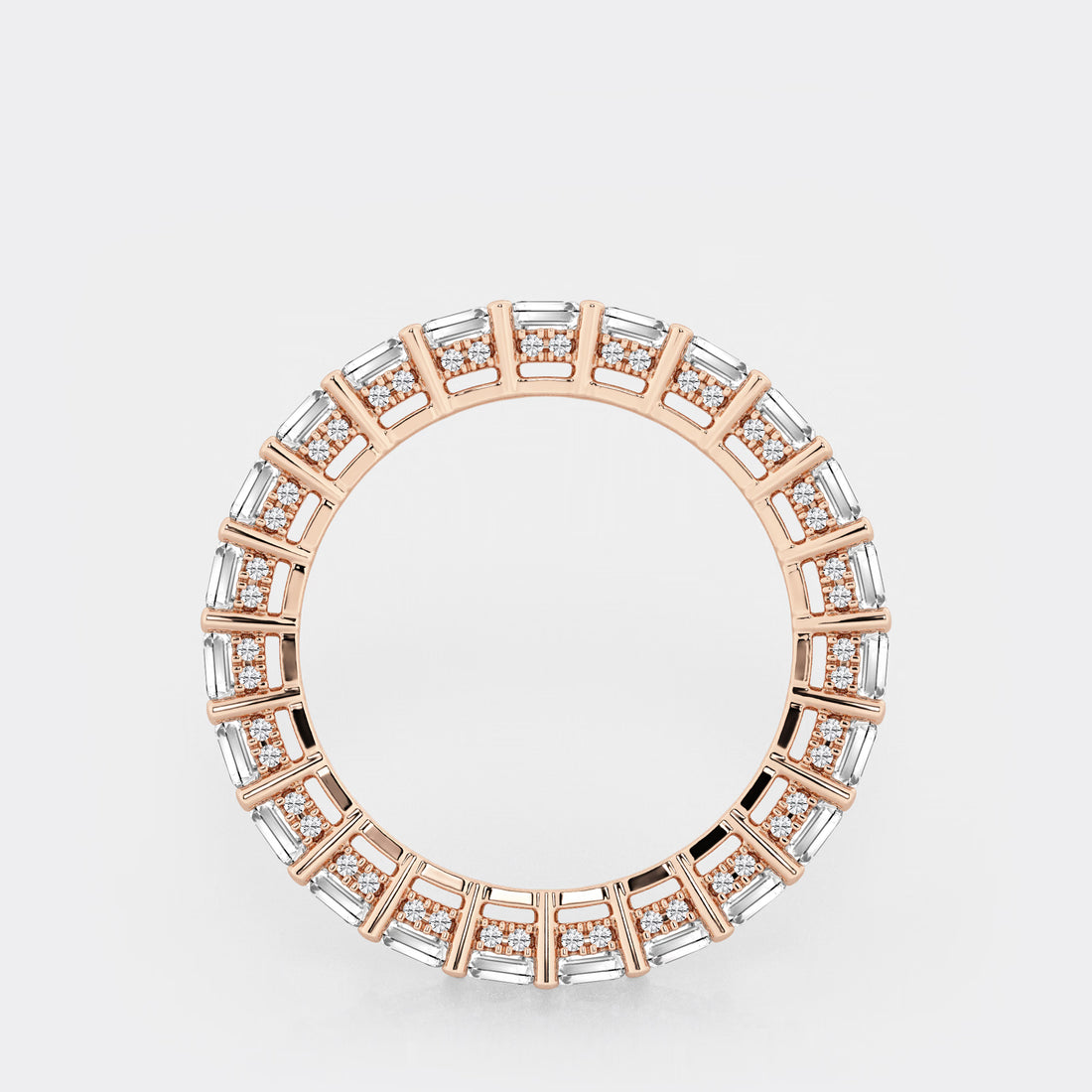 Éthera Luxe Emerald Lab-Grown Diamond Eternity Band with Side Stone Accents