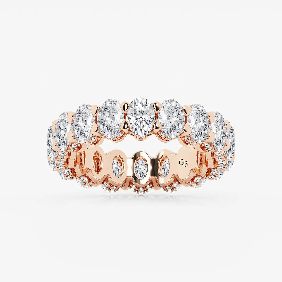 Ovalia Luxe Oval Lab-Grown Diamond Eternity Band with Side Stone Accents