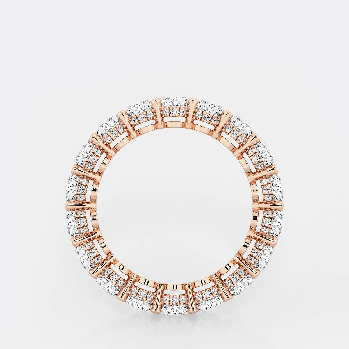 Ovalia Luxe Oval Lab-Grown Diamond Eternity Band with Side Stone Accents