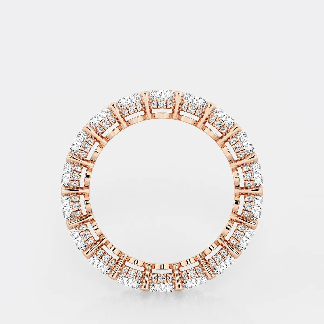 Ovalia Luxe Oval Lab-Grown Diamond Eternity Band with Side Stone Accents