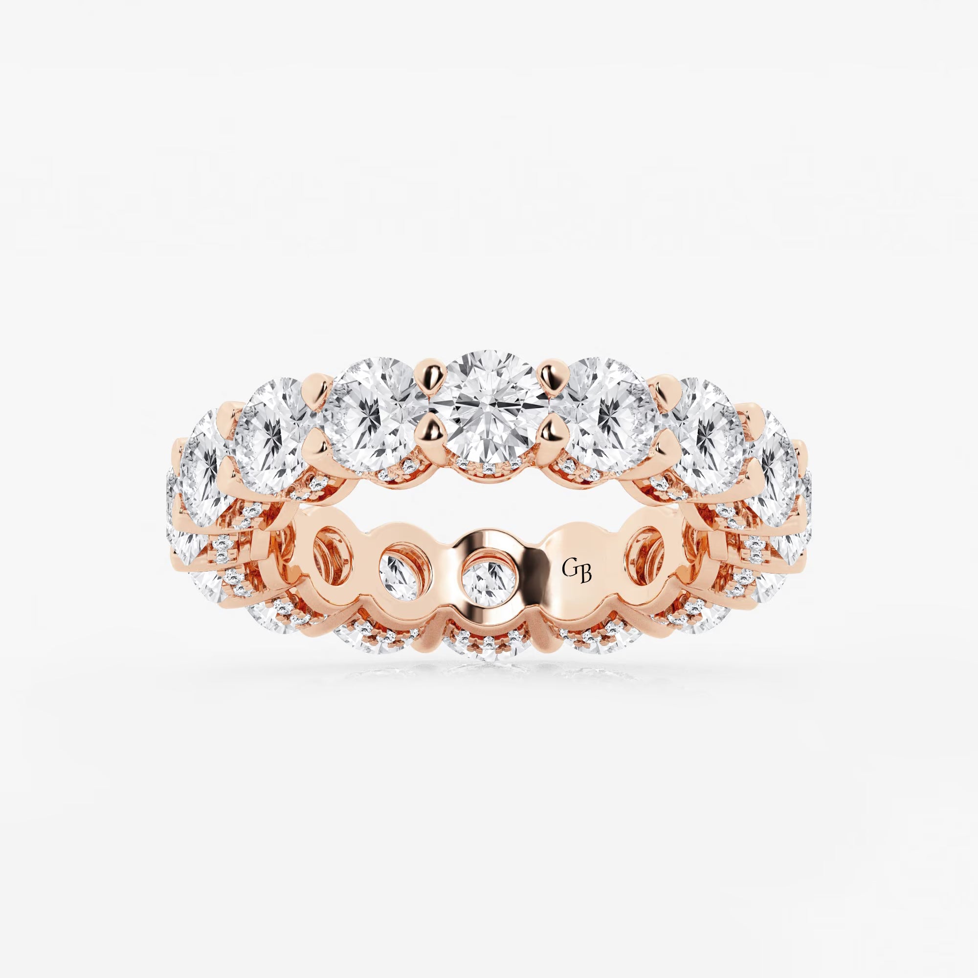 Éloria Round Lab-Grown Diamond Eternity Band with Side Stone Accents