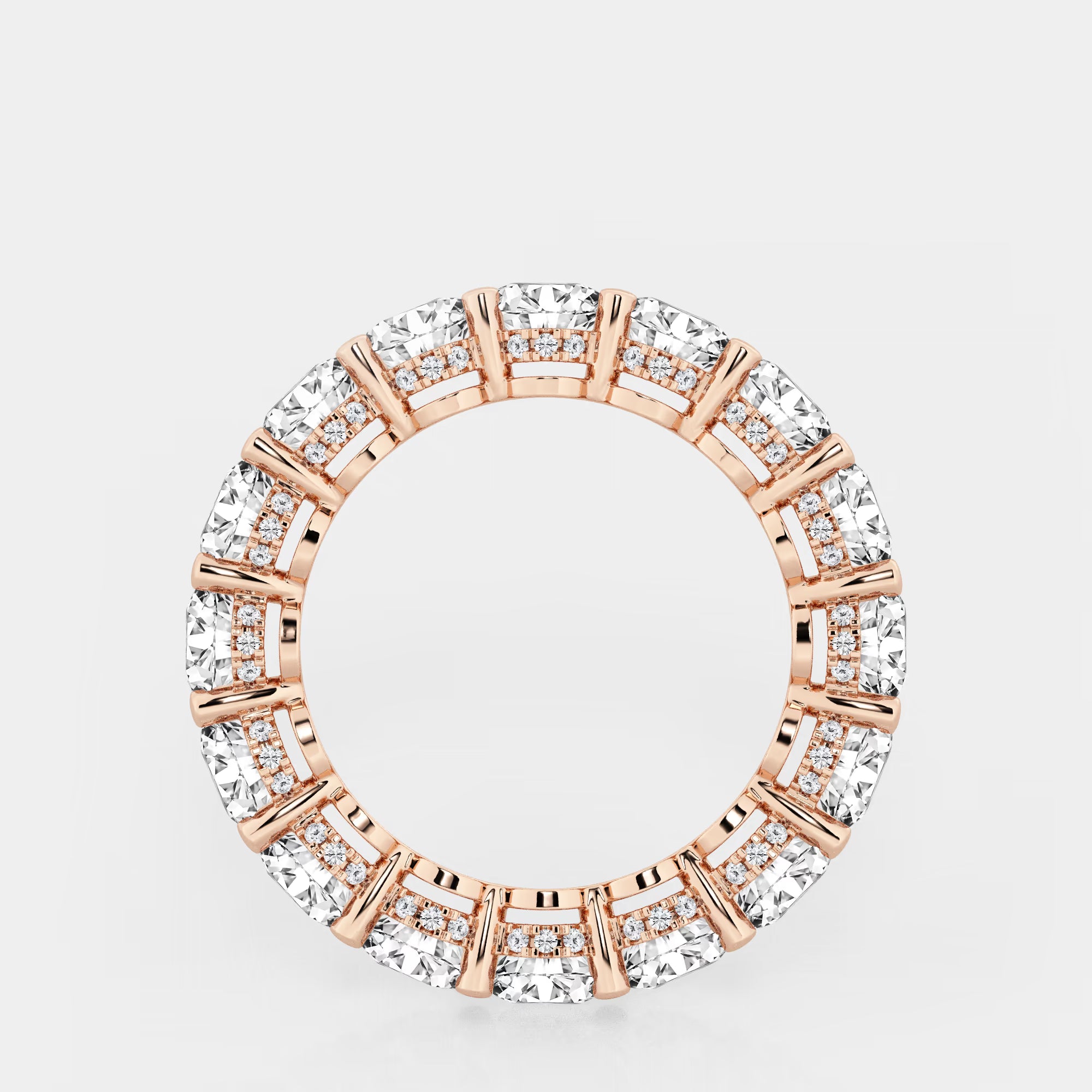 Éloria Round Lab-Grown Diamond Eternity Band with Side Stone Accents