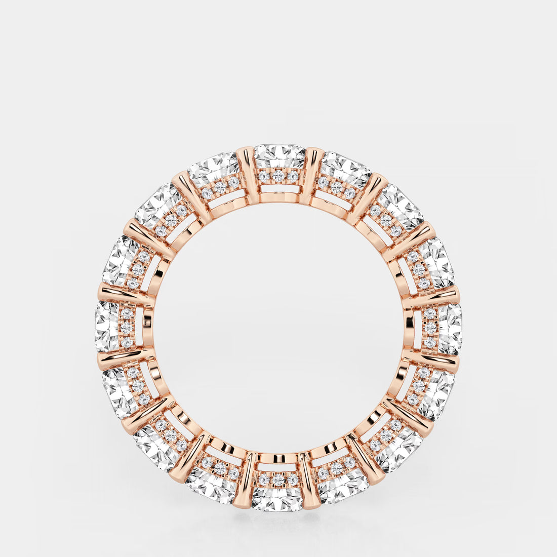 Éloria Round Lab-Grown Diamond Eternity Band with Side Stone Accents