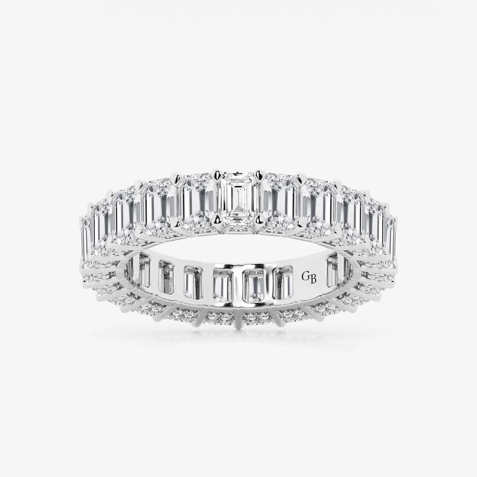 Éthera Luxe Emerald Lab-Grown Diamond Eternity Band with Side Stone Accents