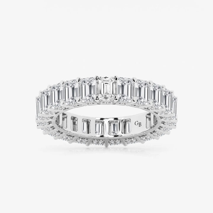Éthera Luxe Emerald Lab-Grown Diamond Eternity Band with Side Stone Accents