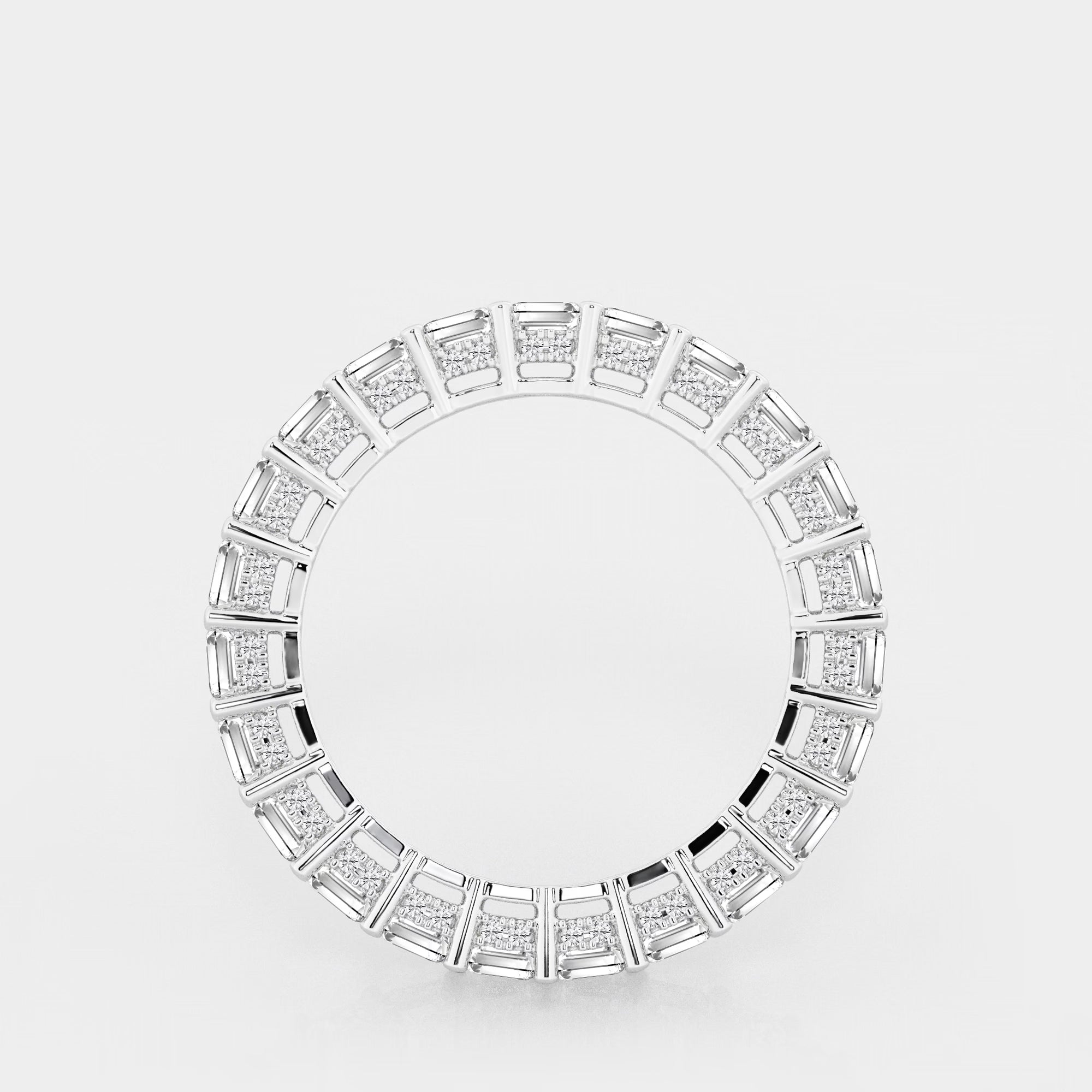 Éthera Luxe Emerald Lab-Grown Diamond Eternity Band with Side Stone Accents