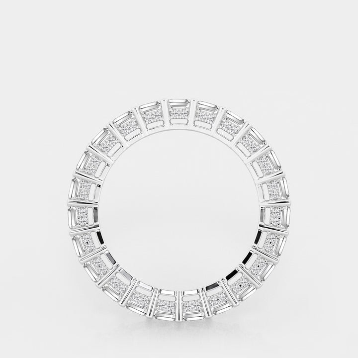 Éthera Luxe Emerald Lab-Grown Diamond Eternity Band with Side Stone Accents