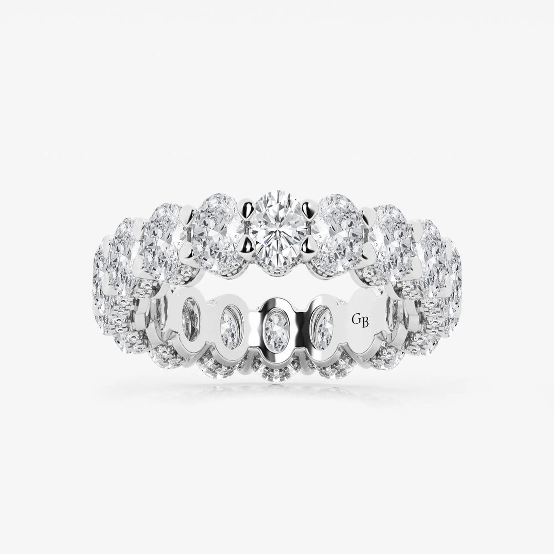 Ovalia Luxe Oval Lab-Grown Diamond Eternity Band with Side Stone Accents