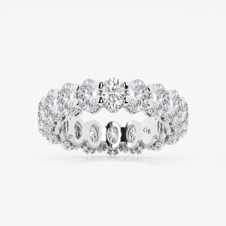 Ovalia Luxe Oval Lab-Grown Diamond Eternity Band with Side Stone Accents