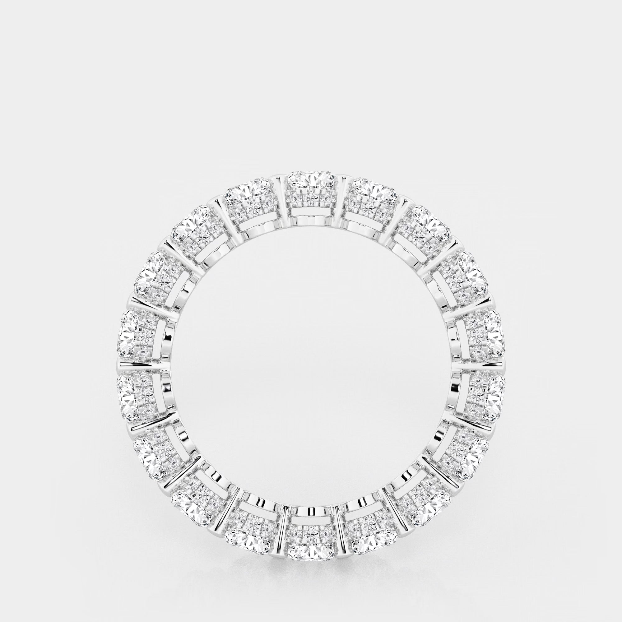 Ovalia Luxe Oval Lab-Grown Diamond Eternity Band with Side Stone Accents