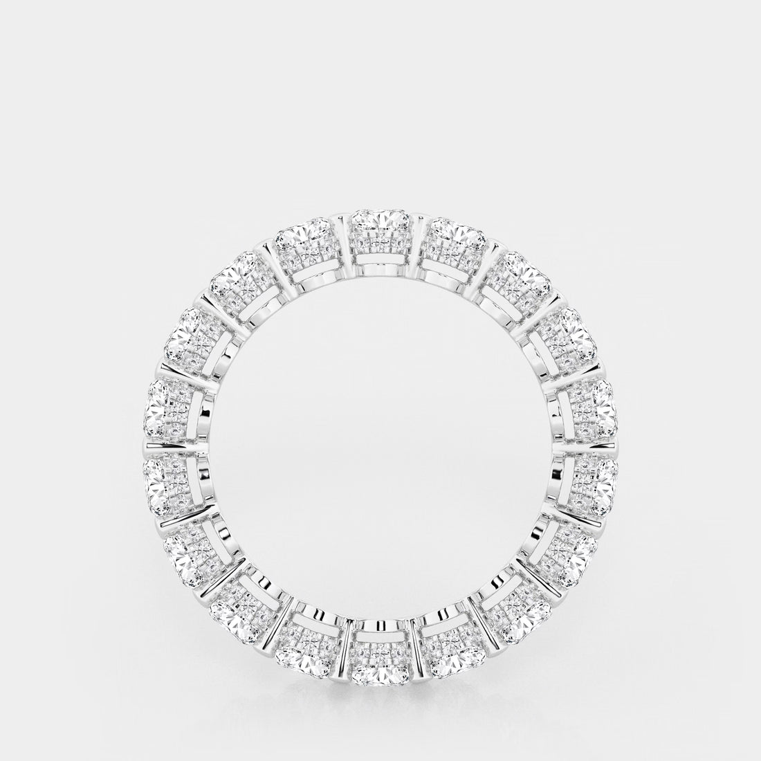 Ovalia Luxe Oval Lab-Grown Diamond Eternity Band with Side Stone Accents