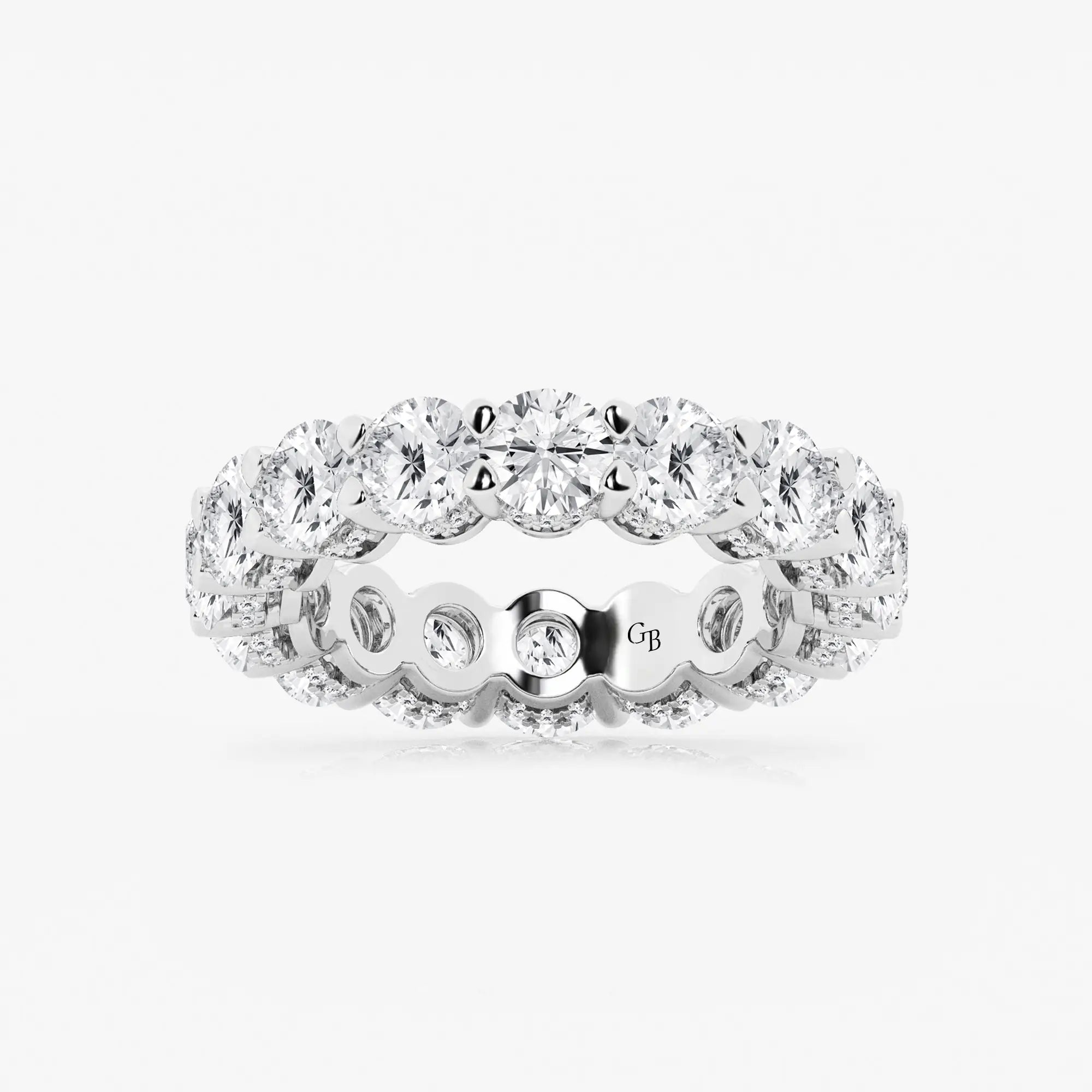 Éloria Round Lab-Grown Diamond Eternity Band with Side Stone Accents