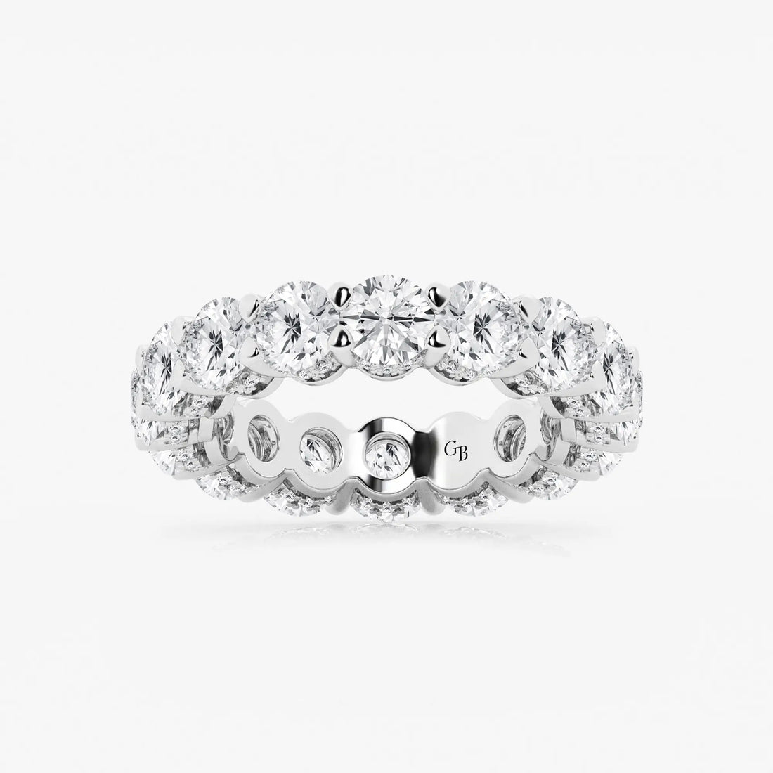 Éloria Round Lab-Grown Diamond Eternity Band with Side Stone Accents