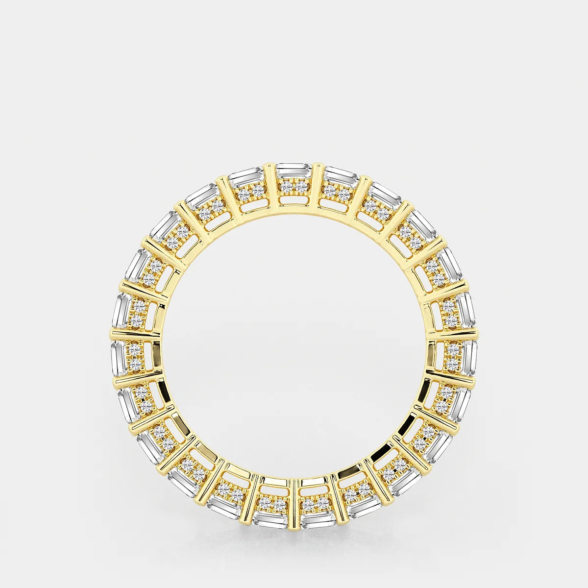 Éthera Luxe Emerald Lab-Grown Diamond Eternity Band with Side Stone Accents